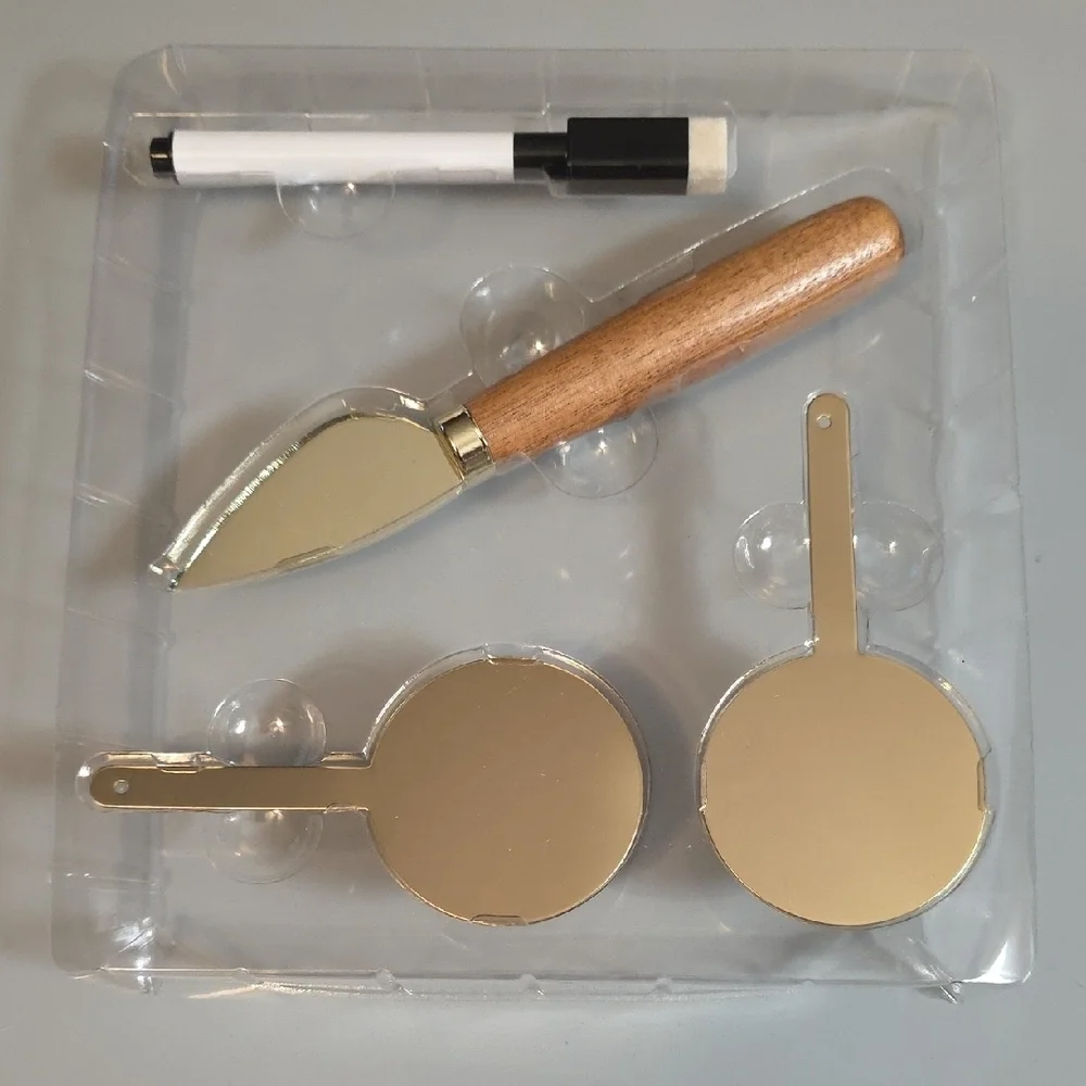 DCI Writable Cheese Markers Set with Wood Handle Knife